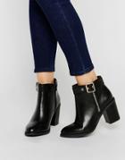 Miss Kg Janelle Buckle Heeled Ankle Boots - Black