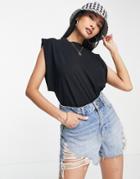 Asos Design Oversized T-shirt With Roll Sleeve In Black