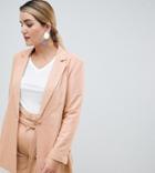 Unique 21 Hero Plus Longline Linen Blazer Two-piece - Tan