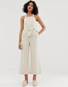 Moon River Belted Jumpsuit-cream