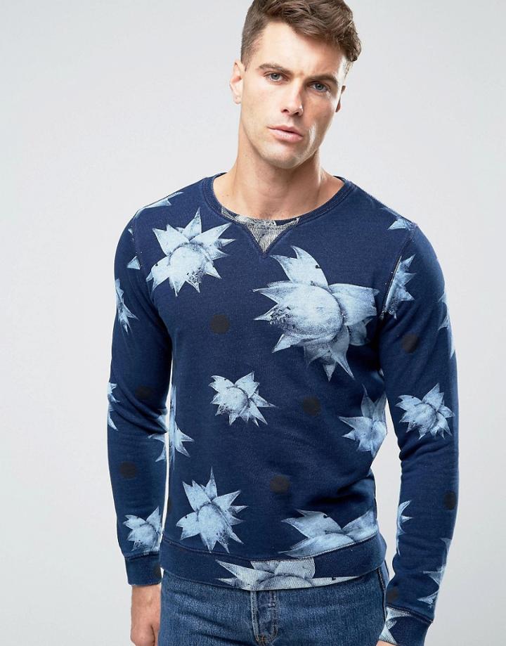Scotch And Soda Printed Sweatshirt - Blue