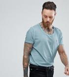 Noose & Monkey Relaxed Skater Scoop Neck Dirty Wash T-shirt - Green