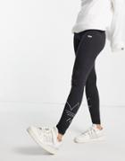 Adidas Originals Ryv Leggings In Black With Outline Trefoil On Hem