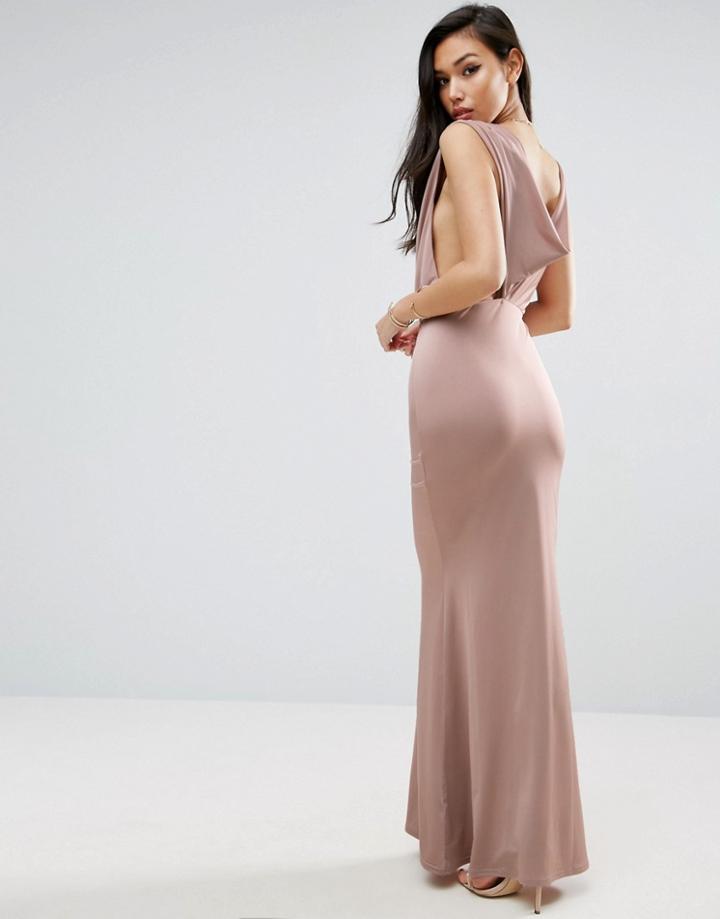 Asos Slinky Cowl Maxi Dress - Gold