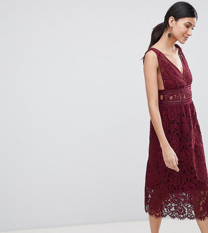 Y.a.s Tall Lace Skater Dress - Red