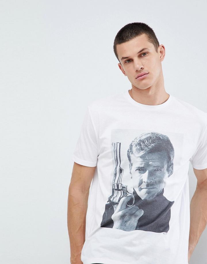 Asos Design Roger Moore James Bond Relaxed T-shirt - White