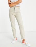 Jjxx Lisbon High Waisted Mom Jeans In Sand-neutral