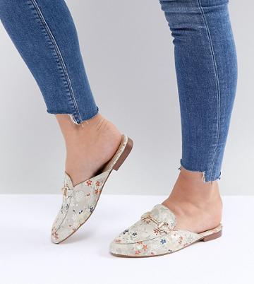 Raid Wide Fit Nancy Jacquard Mules - Beige