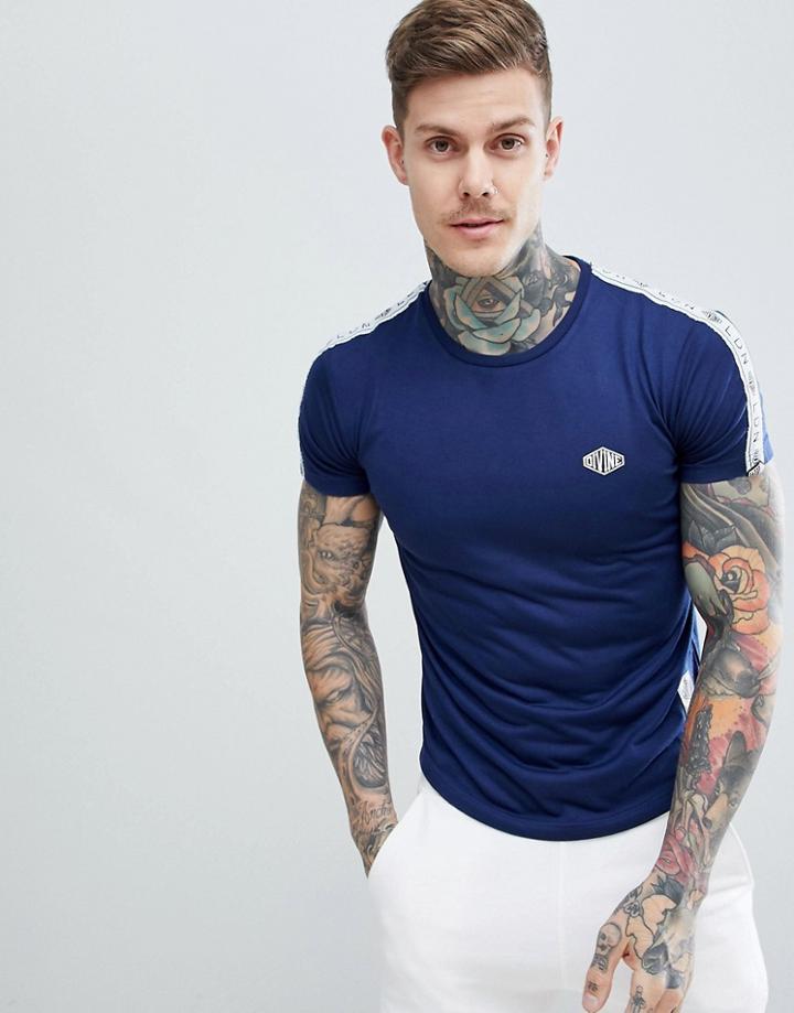 Divine Side Tape T-shirt-navy