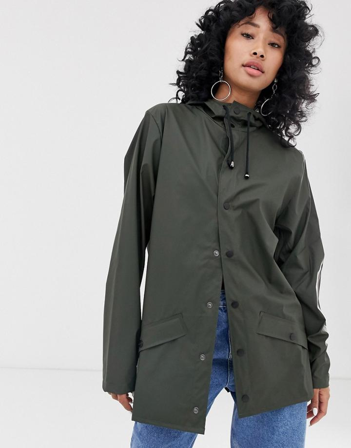 Rains Short Waterproof Jacket-green