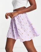 Urban Thread Ruffled Skirt In Purple Spot - Part Of A Set