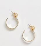 Monki Ball Detail Hoops In Gold - Gold