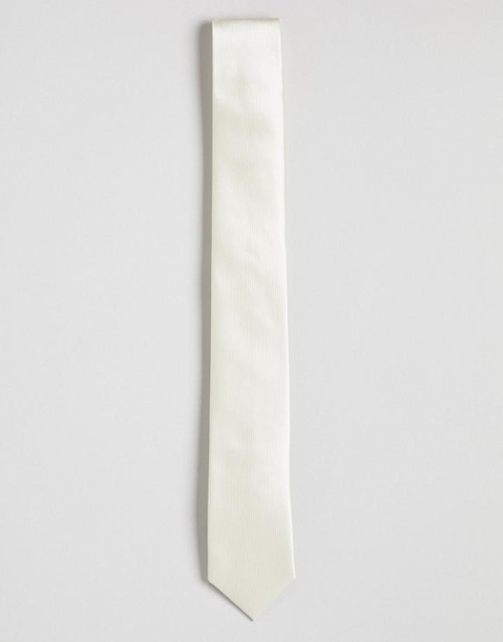 Gianni Feraud Plain Cream Tie - Cream