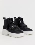 Asos Design Discover Chunky Hi Top Sneakers In Black - Black