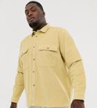 Asos Design Plus Oversized Chunky Cord Shirt With Double Pockets In Yellow