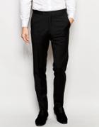 Hart Hollywood By Nick Hart 100% Wool Suit Pants In Slim Fit - Black