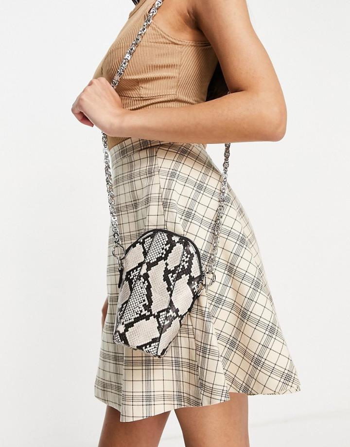 Ego X Maura Chain Strap Crossbody Bag In Natural Snake-multi