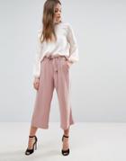 New Look Tie Waist Culottes - Pink