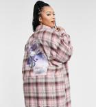 Missguided Plus Shirt With Graphic In Pink Check