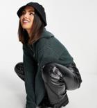 Collusion Knitted Cardigan With Oversized Zip Collar In Charcoal Gray-blues