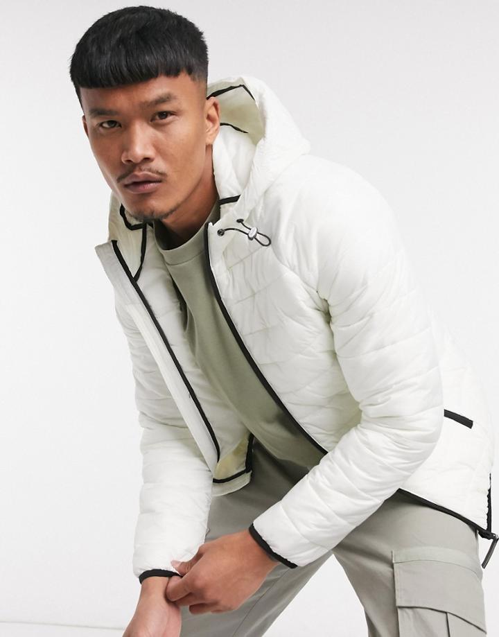 Bershka Lightweight Padded Jacket In White