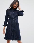 Lee Button Through Authentic Denim Dress - Blue