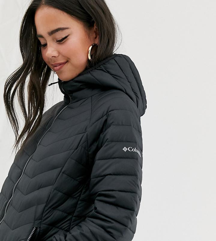 Columbia Powder Lite Hooded Jacket In Black