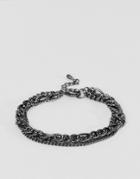 Designb Figaro Mix Chain Bracelet In Black - Black