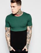 Asos Extreme Muscle T-shirt With Cut And Sew Panel