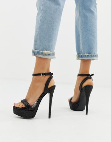 Simmi London Scandal Platform Heeled Sandals-black