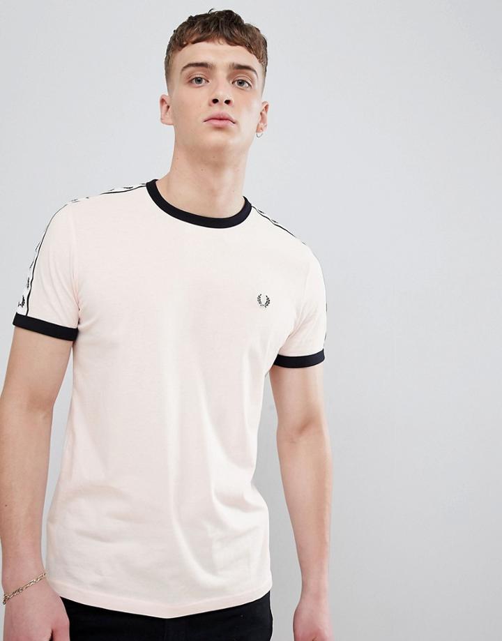Fred Perry Sports Authentic Taped T-shirt In Pink - Pink