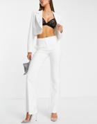 Aria Cove Low Waist Flare Pants In Ivory-white