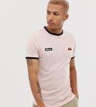Ellesse Diego Recycled Ringer Logo T-shirt In Pink Exclusive At Asos - Pink
