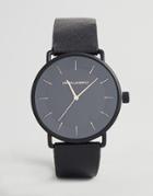 Asos Design Watch In Black With Rose Gold Highlights - Black