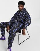 Mennace Sweatpants In Black With All Over Lightning Print - Part Of A Set