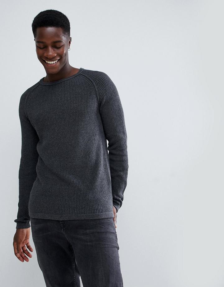 Troy Mixed Yarn Textured Knitted Sweater - Cream