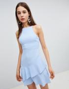 New Look Asymetrical Hem Dress - Blue