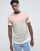 Le Breve Cut And Sew Longline Layered T-shirt - Pink