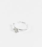 Asos Design Sterling Silver Faux Nose Ring With Crystal Daisy