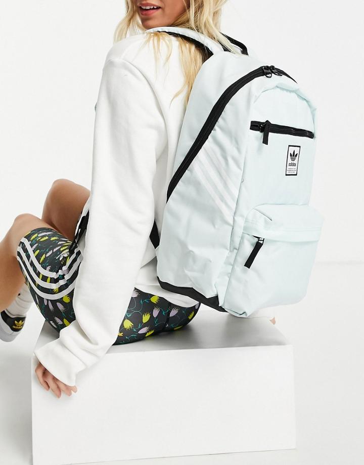 Adidas Originals National 3-stripes Backpack In Ice Mint And White