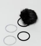 Asos Pack Of 4 Faux Fur Pom Hair Tie Set - Multi