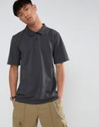 Asos Relaxed Fit Polo In Pique In Black - Black