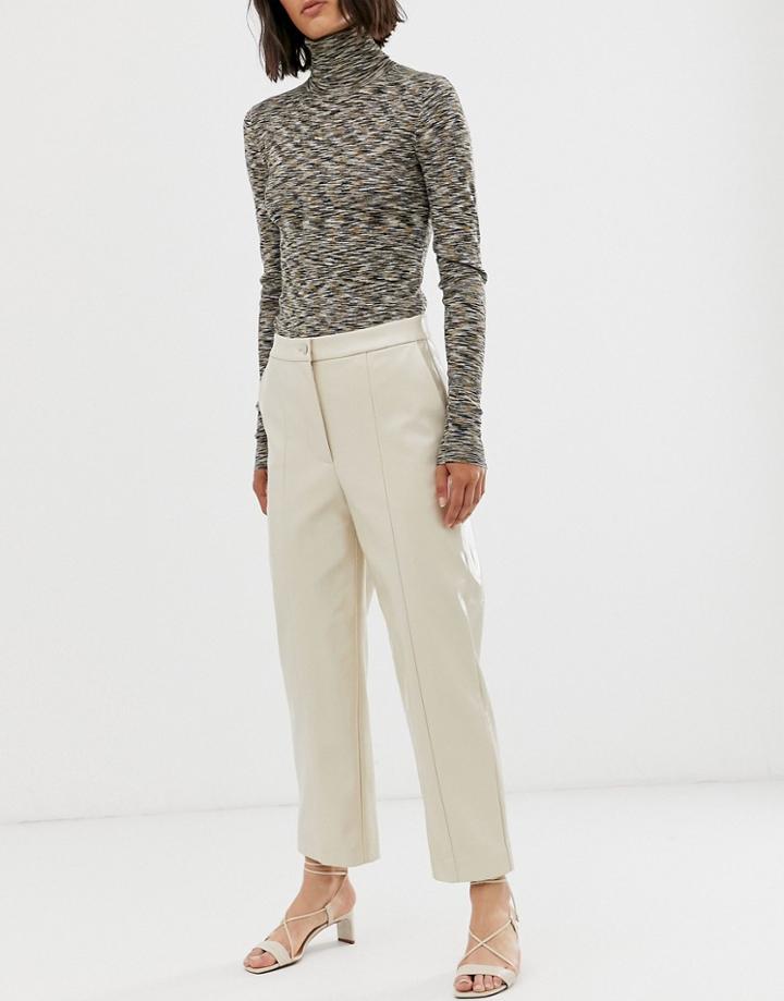 Weekday Patent Pants In Light Beige