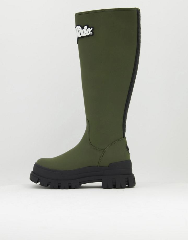 Buffalo Aspha Rain Hi Wellie Boots In Black