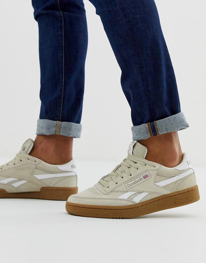 Reebok Revenge Plus Suede Sneakers With Gum Sole-beige