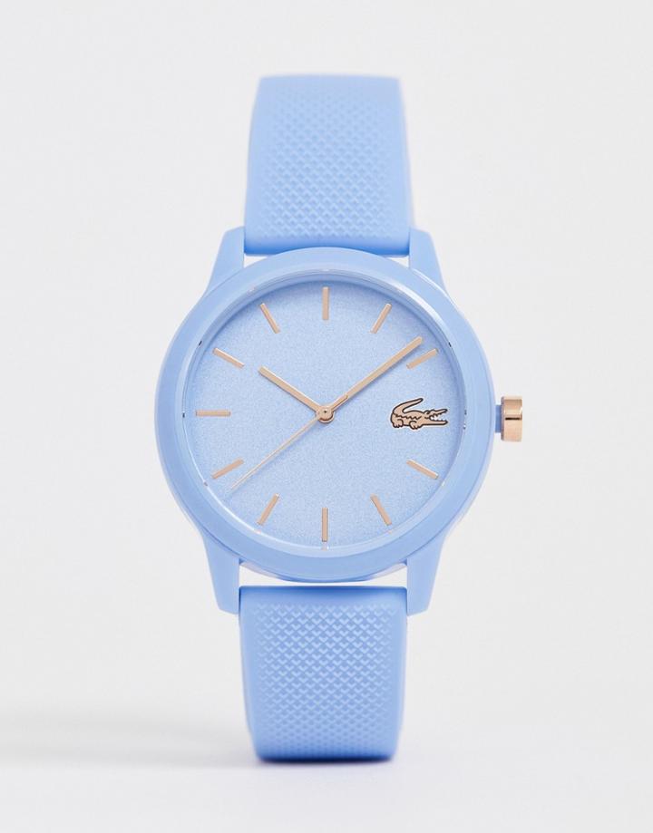 Lacoste 12.12 Silicone Watch In Blue