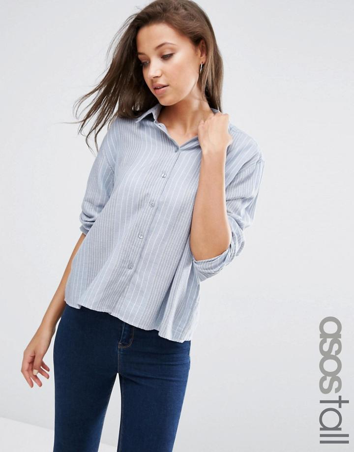 Asos Tall Shirt In Varigated Stripe - Multi
