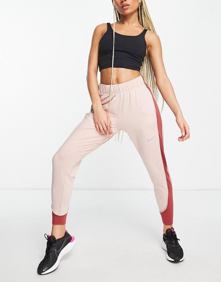 Nike Running Therma-fit Essential Leggings In Pale Pink