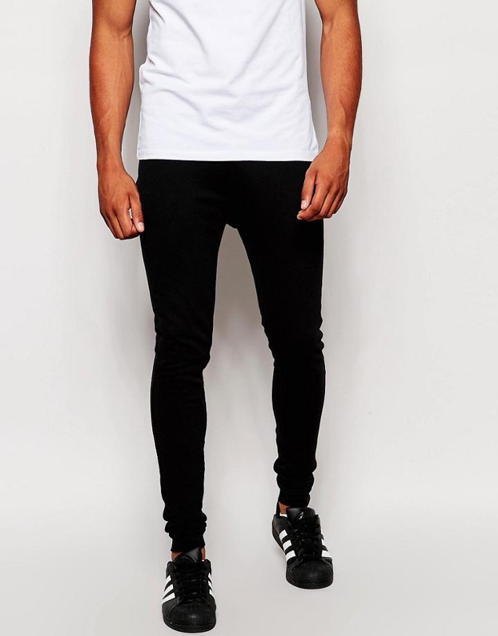 Asos Extreme Super Skinny Joggers In Black - Black