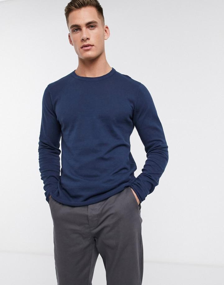 Bellfield Knitted Sweater In Navy